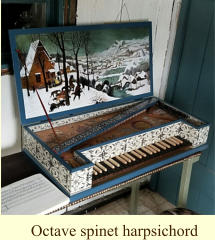 Octave spinet harpsichord